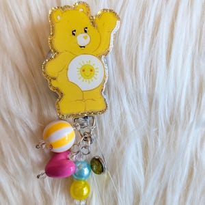Care Bear Inspired Badge, Sunny Care Bear Badge, Cartoon Badge reel, Pediatric Badge, RN Badge, CNA Badge, Teacher Badge
