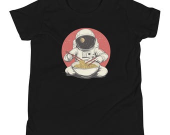 Astronaut Ramen Noodles Youth T-Shirt: Space Foodie Tee