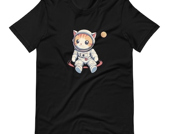 Cosmic Cat Astronaut T-Shirt: Space Kitten Design