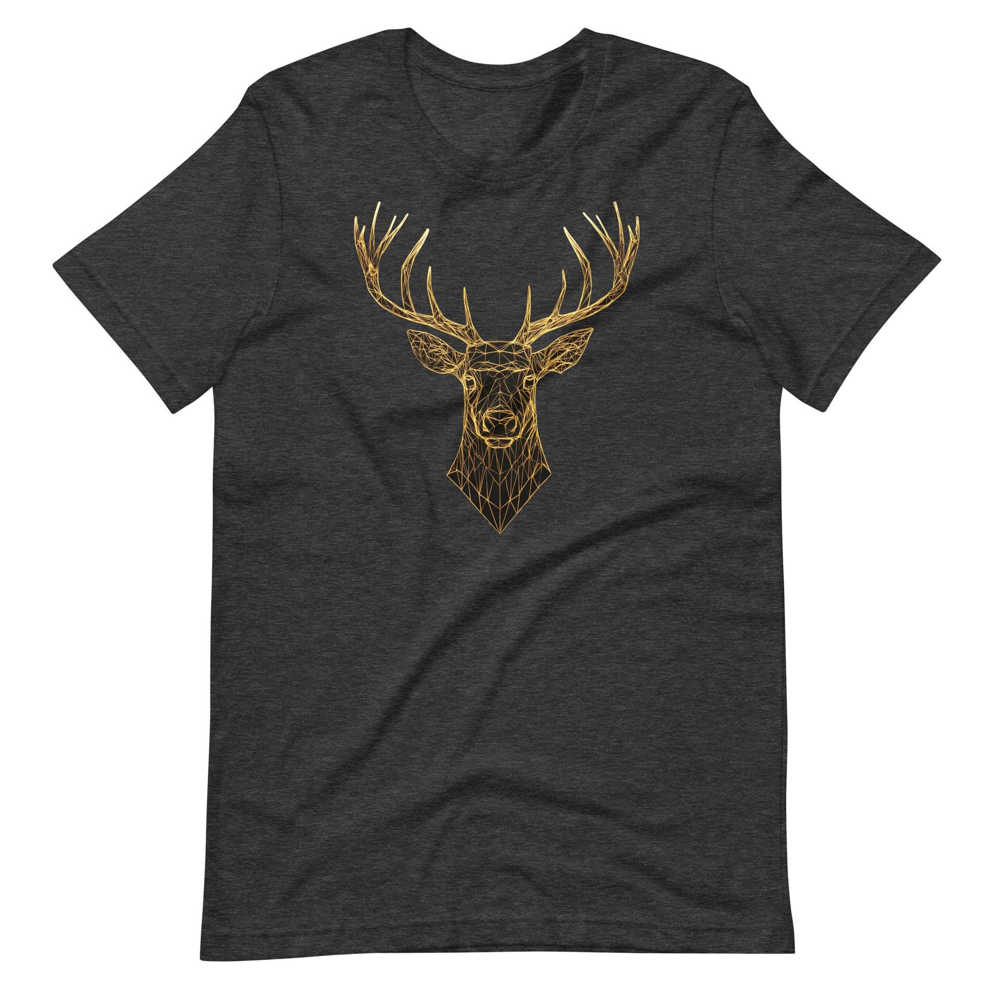 Gold Geometric Deer Head T-shirt: Minimalist Nature Design - Etsy