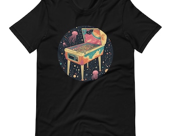 Vintage Pinball Jellyfish T-Shirt: Retro Arcade Gamer Gift
