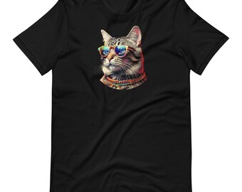 Retro Cat T-Shirt with Sunglasses