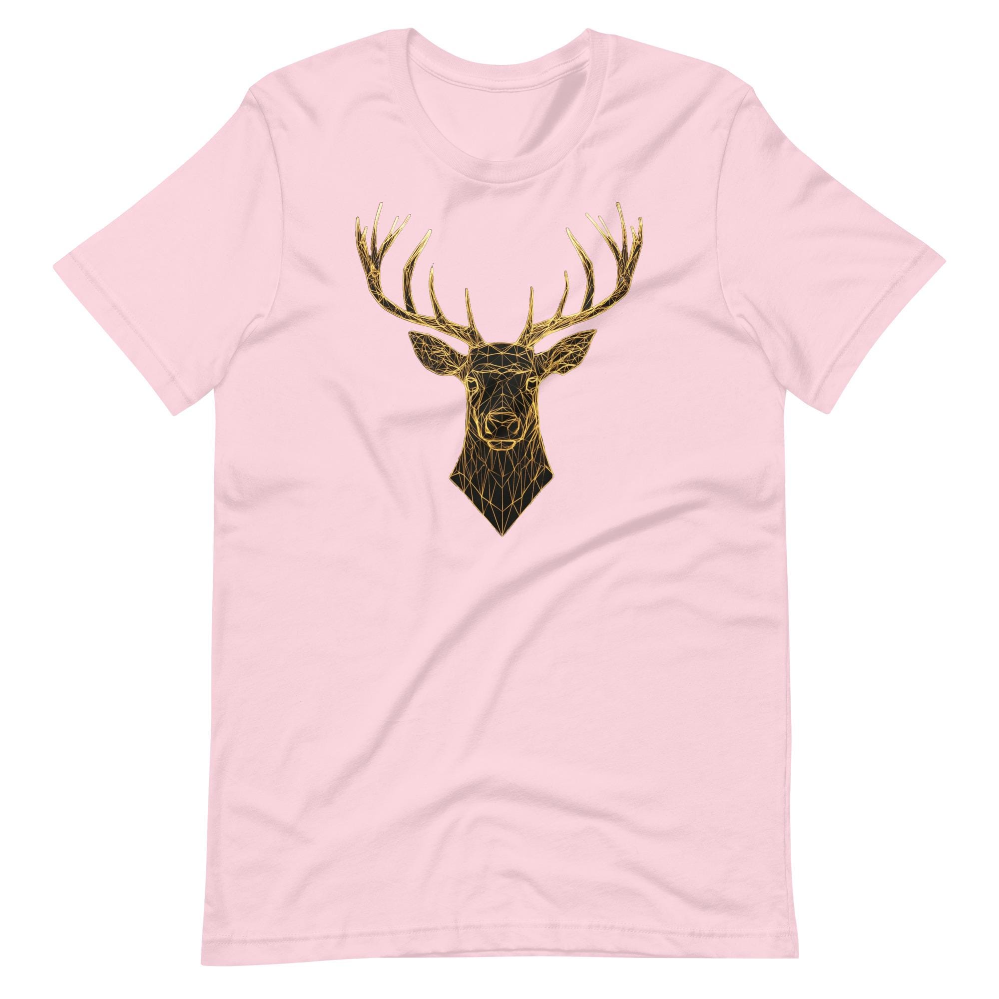 Gold Geometric Deer Head T-shirt: Minimalist Nature Design - Etsy