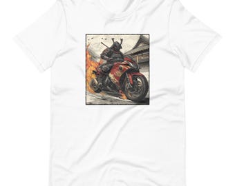 Vintage Samurai Motorcycle T-Shirt: Retro Warrior Design