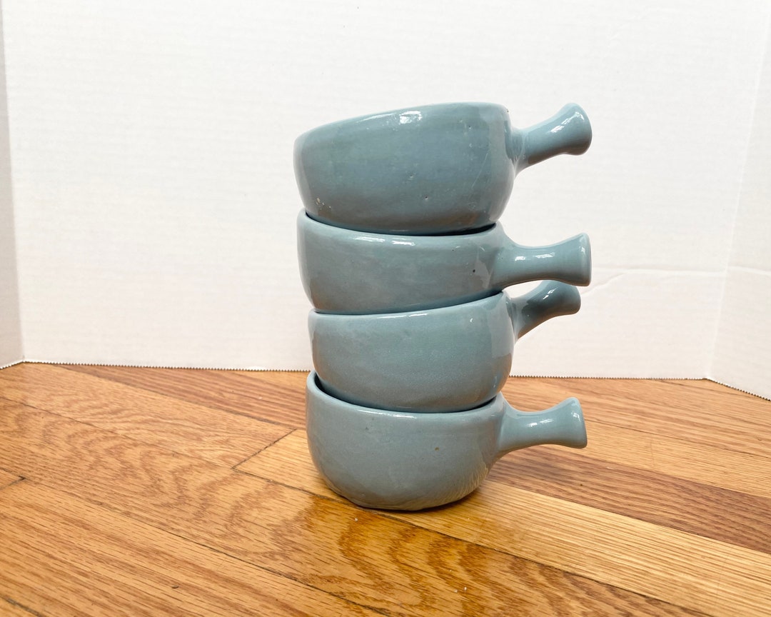 Vintage Petite Gray Soup Bowls Crocks Set 4 Etsy UK