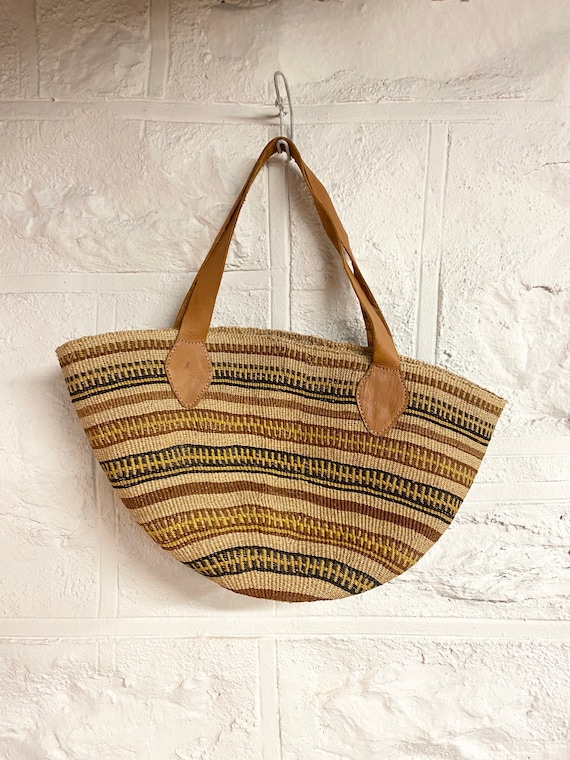 Vintage Jute Market Tote Bag