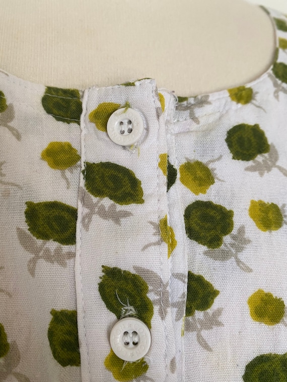 Vintage Floral Cotton Prairie Nightgown Dress - S… - image 4
