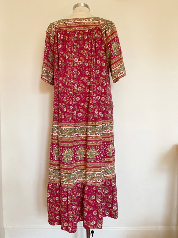 Vintage Babydoll Dress - Boho Peasant Maxi - one … - image 5