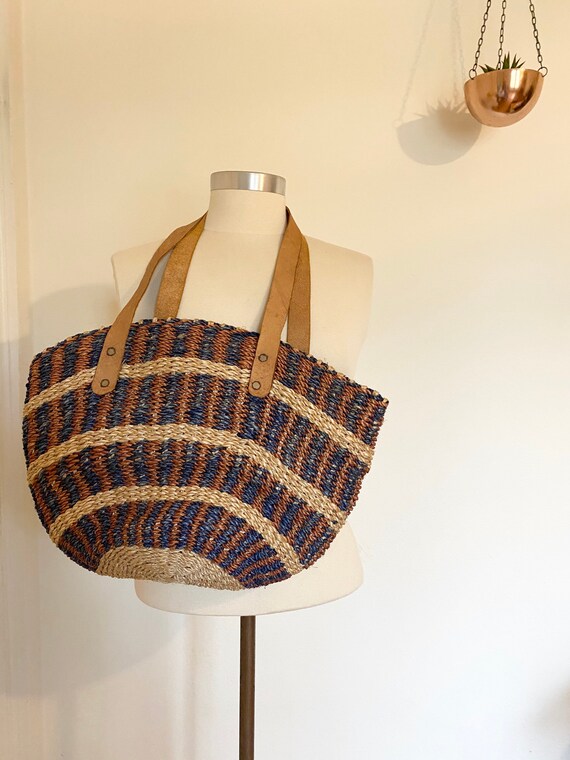 Vintage Sisal Jute Market Tote Bag