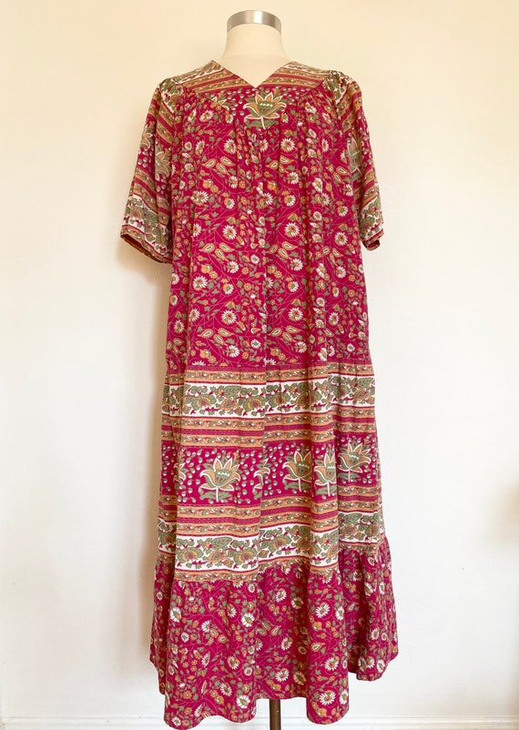Vintage Babydoll Dress - Boho Peasant Maxi - one … - image 2
