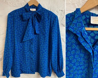 Vintage Pendleton Button-up Bow Shirt Blouse - Size Large xLarge
