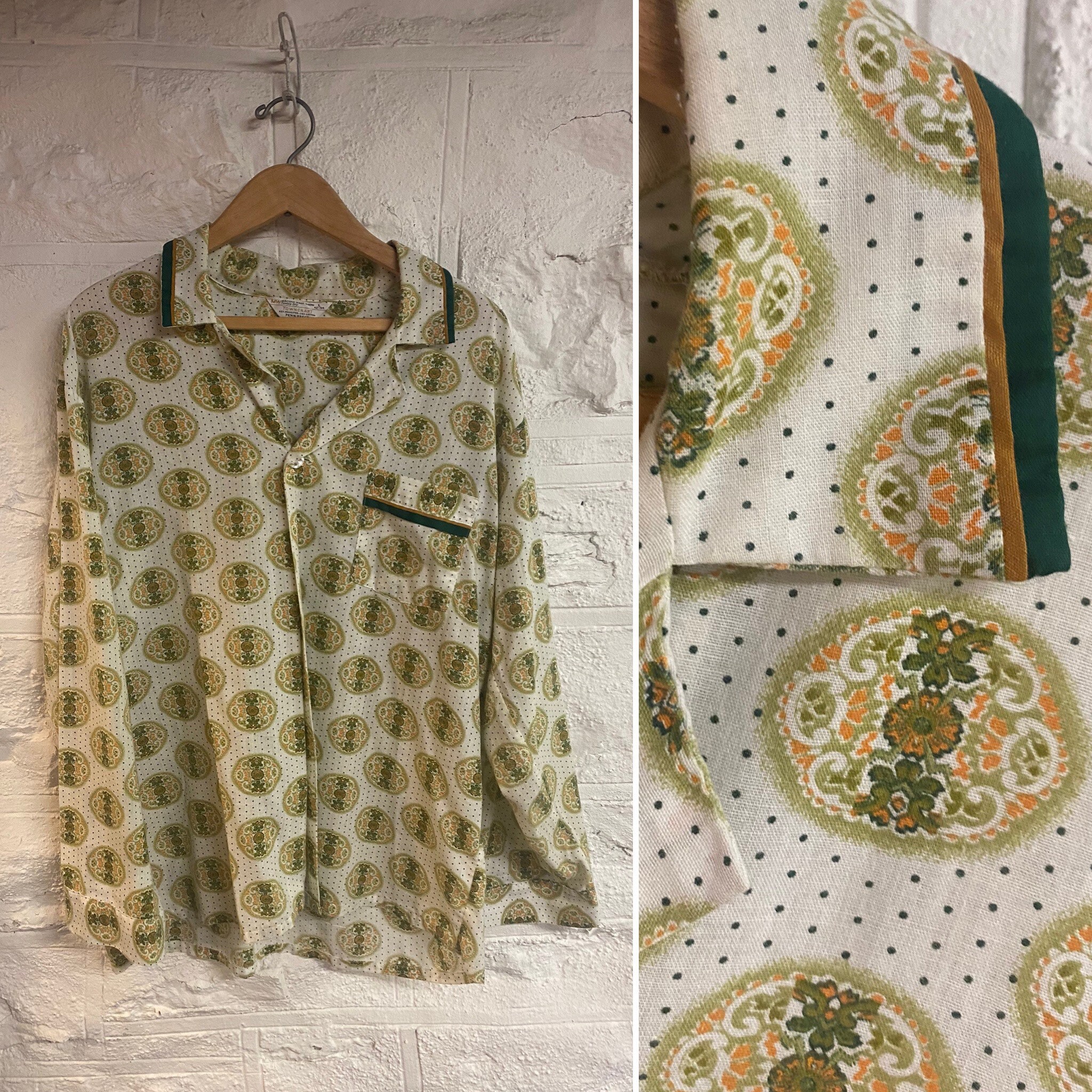Vintage Pajama Shirt - Etsy