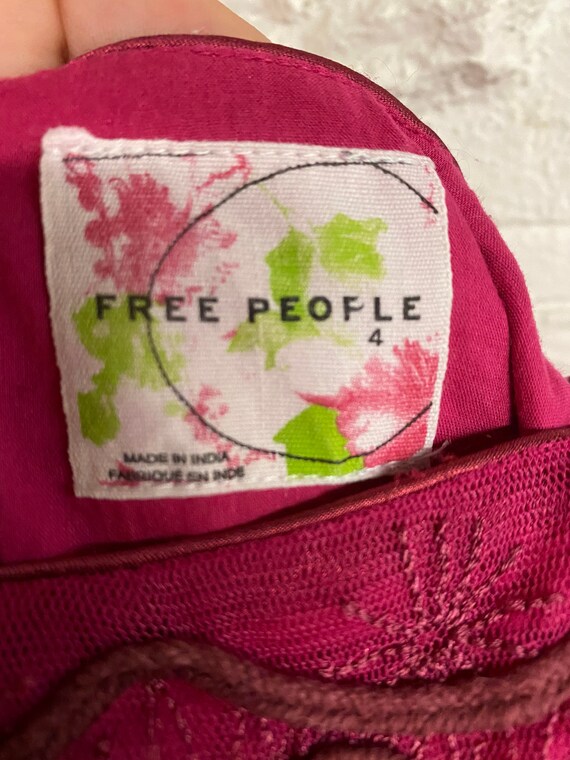Free People Vintage-inspired Dress - Pink Floral Boho Indian  display picture 1