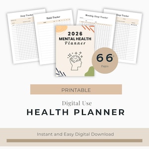 Mental Health Planner, Wellness Journal, Mental Self-Care Planner, Mood Tracker, Daily Wellness, Anxiety Tracker, Gift,  Mindfulness Planner