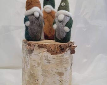 From my Fantasy Collection:  The Three Amigo's - Needle Felted Gnomes
