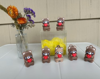 3D Printed PLA Bear Figurine – Heart Decoration