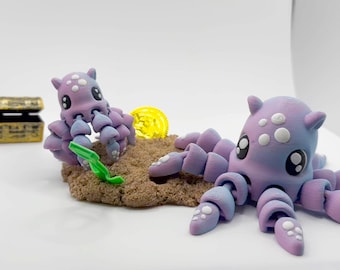 3D Printed Articulated Dumbo Octopus Fidget Toy