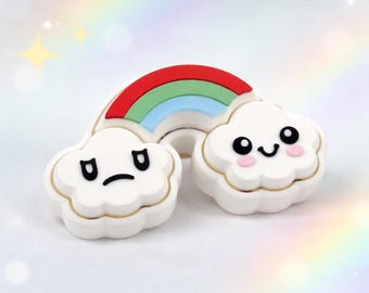 3D Printed Rainbow Cloud Clicker Fidget Toy (grow in the dark!)
