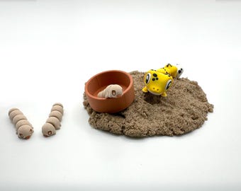 3D Printed Leopard Gecko Fidget Toy – Articulated Reptile with Carrier