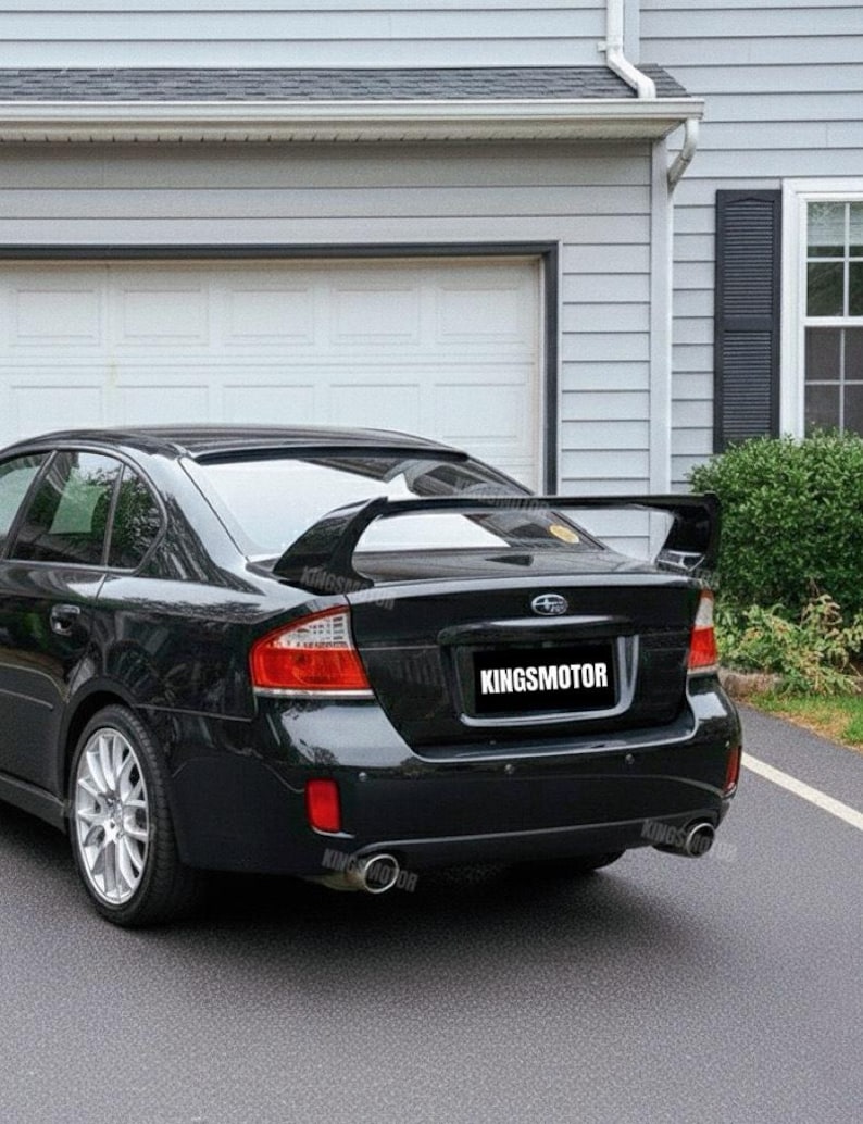 2003–2013 Subaru Legacy rear spoiler in Glossy Black, sporty design, free shipping to NZ & Australia, tracking included