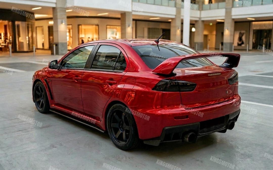 Mitsubishi Lancer EVO X Style Rear Wing Spoiler 2007–2017 Rally Red ...