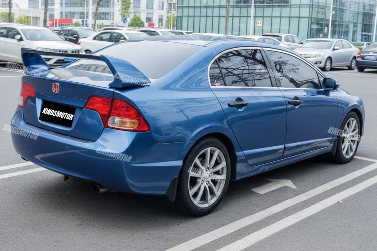 Gloss Black Painted Mugen Style Trunk Spoiler For 2006-2011 Honda Civic 4-Door Sedan