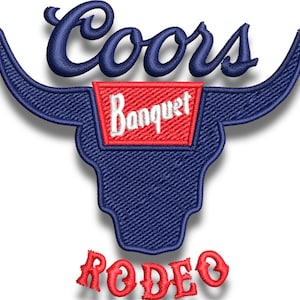 western rodeo bull embroidery design | vintage cowboy embroidery file | longhorn ranch patch | dst pes exp jef hus vp3 xxx instant download