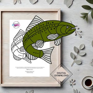 Fish Animal Stained Glass Suncatcher Pattern - Digital Download for DIY Glass Art, Windows, Panels