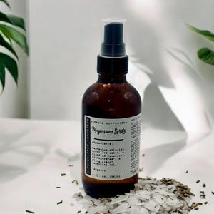 Magnesium Spray / Spritz for Pain Relief, Relaxation, Hormone Support | Organic Essential Oils | Pure Zechstein Magnesium | 4 oz