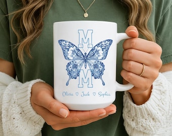 Gift for Mother's Day Gift for Mom - Personalized Mom Gift Idea for Her Birthday Present for Mom Chinoiserie Coquette Custom Coffee Cup