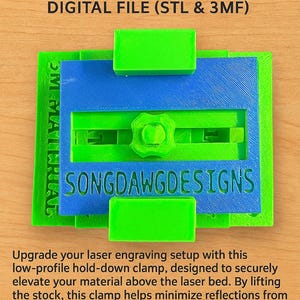 Laser Elevated Magnetic Hold Down for Honeycomb Bed - Metric Thickness Material Laser Clamp 3D STL File