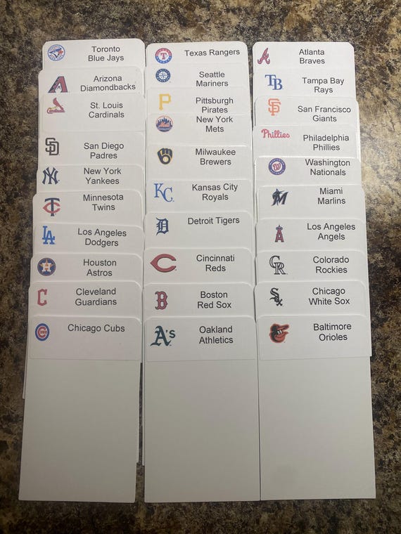 Bundle Of 4 League Tall Card Dividers – NFL, MLB, NBA, NHL (124 Plastic Dividers Total)