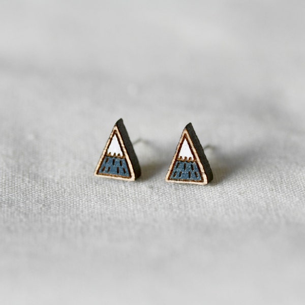 Mountain Stud Earrings in Blue