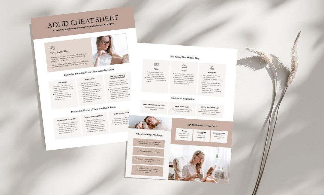 ADHD Cheat Sheet Printable, ADHD Coping Strategies, Executive Function ...
