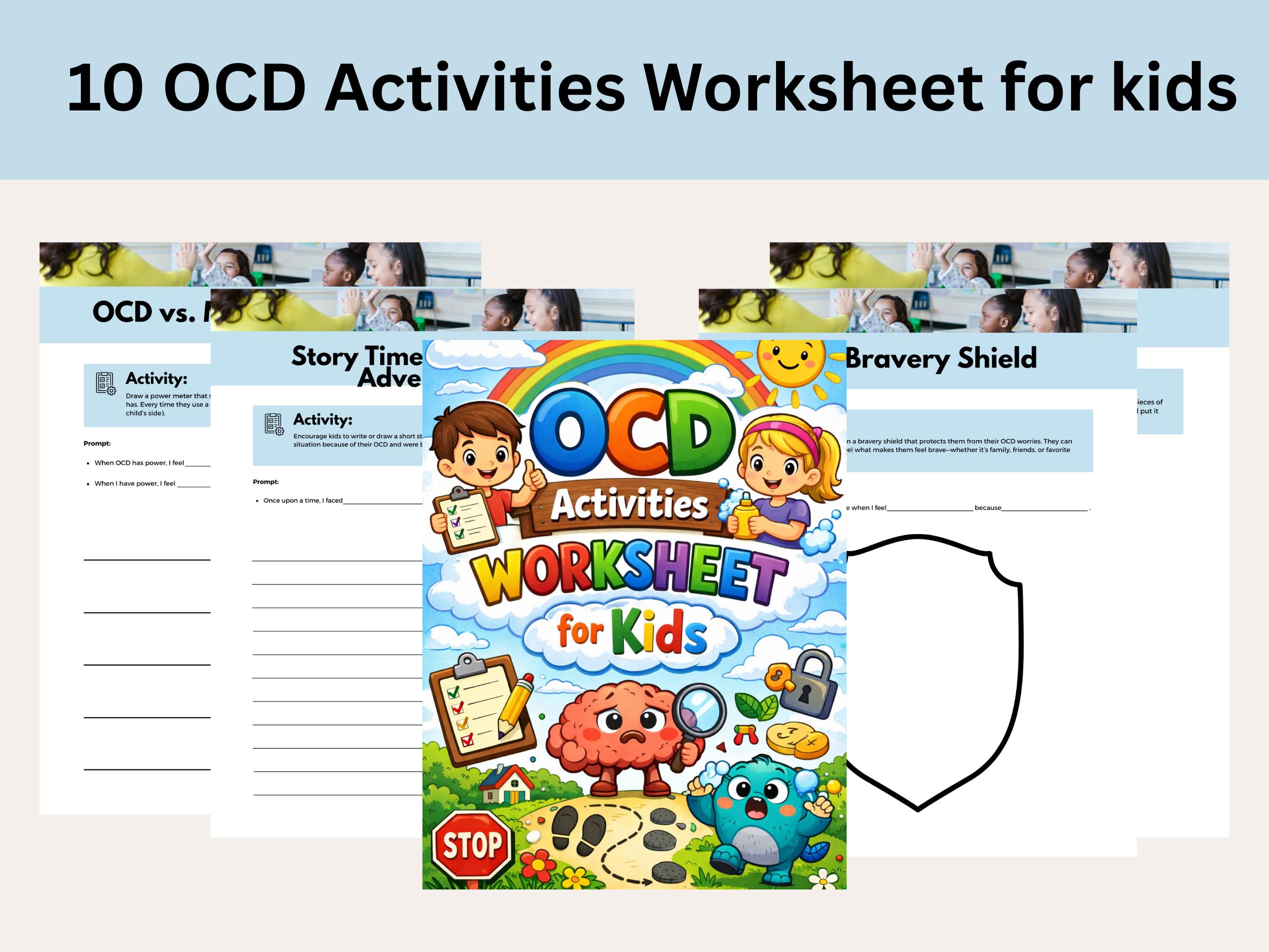 Ocd Map Worksheet OCD Activities Worksheet for Kids, Anxiety Coping Skills Worksheet, OCD ...