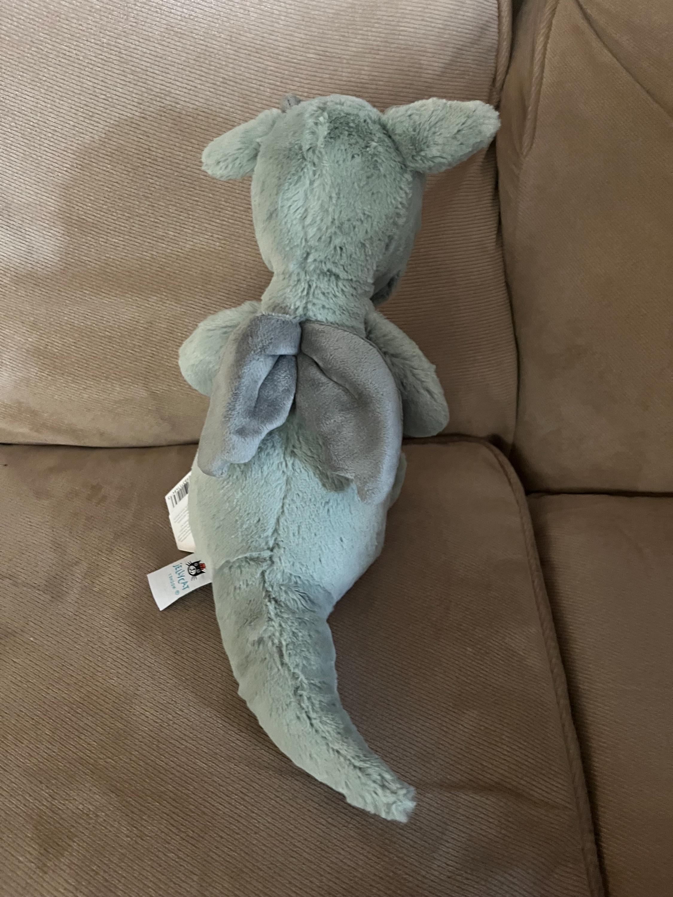 Jellycat Bashful Dragon, Medium 12.2in X 4.7in X 3.5in Authentic