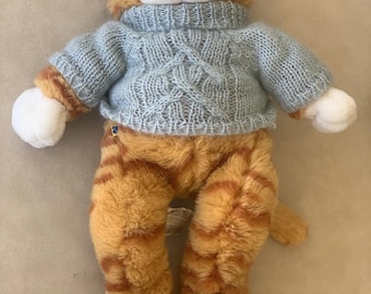 Build A Bear Tabby Cat with Blue Sweater Plush Approximately 17in Tall