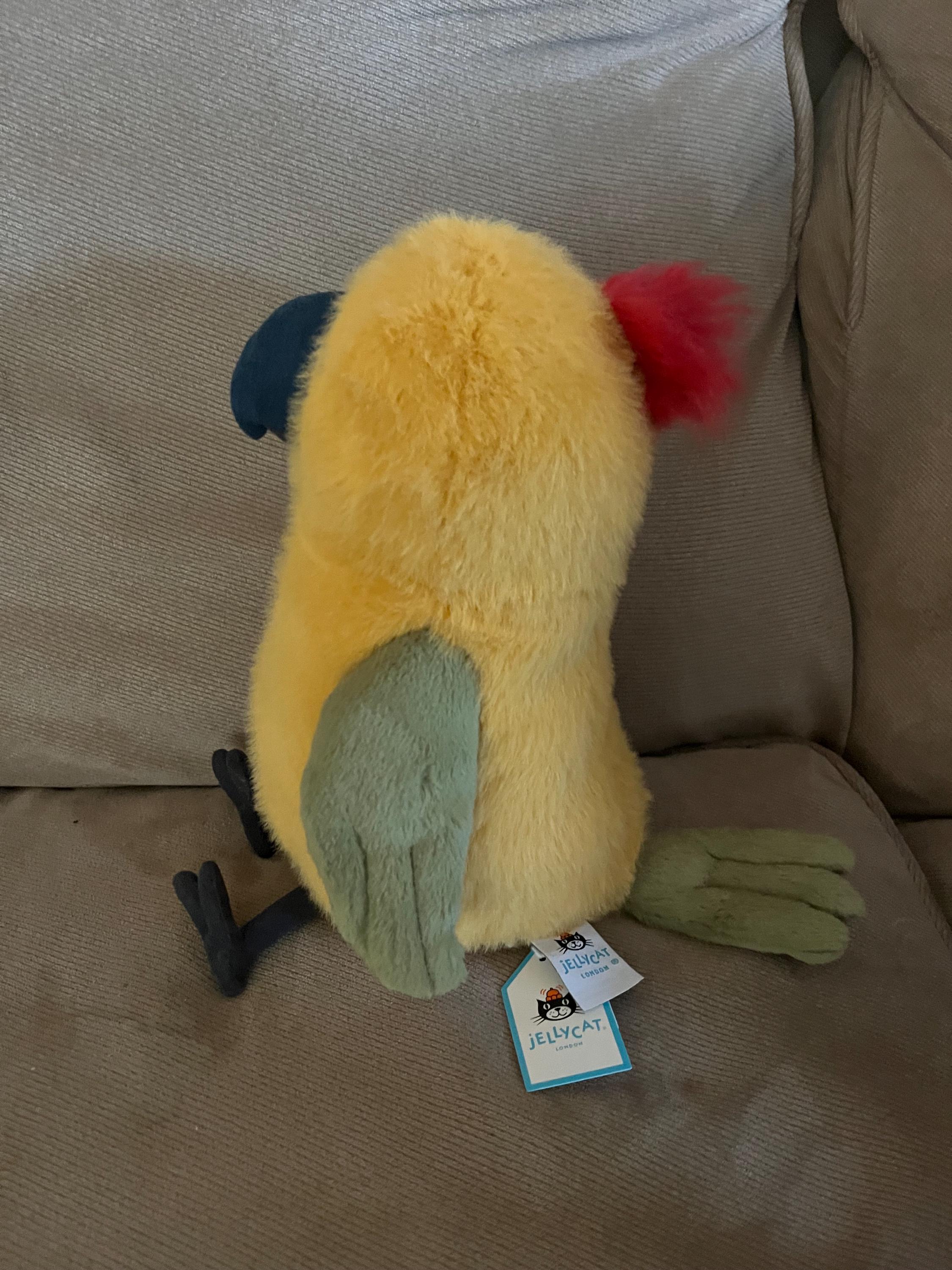 Jellycat Budgeby Parrot Stuffed Toy Bird 10.2in X 4.7in X 5.5in