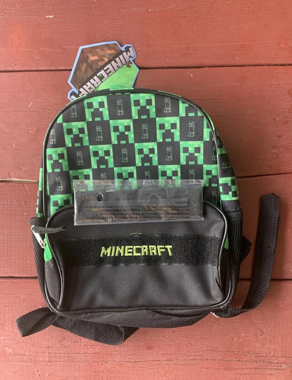 Kids' Minecraft Mini Backpack - Black (includes 4 pat… - Gem