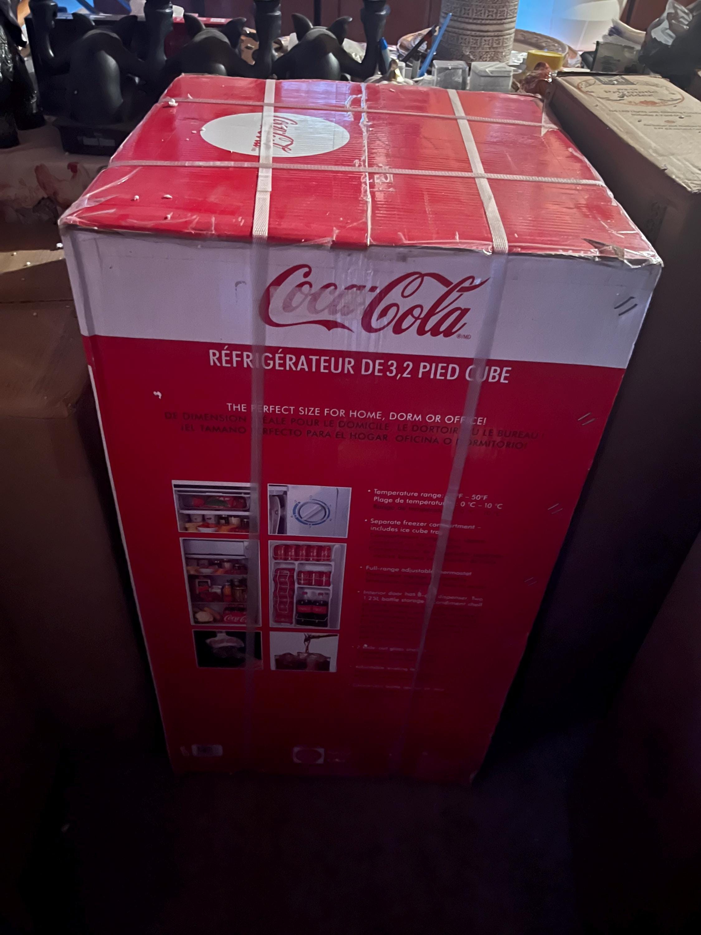 3.2 Cu. Ft. Coca-cola Refrigerator Black With Freezer Small Fridge