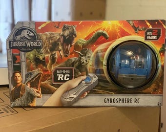 Jurassic World GYROSPHERE RC con action figure di Owen, telecomando, nuovo e sigillato