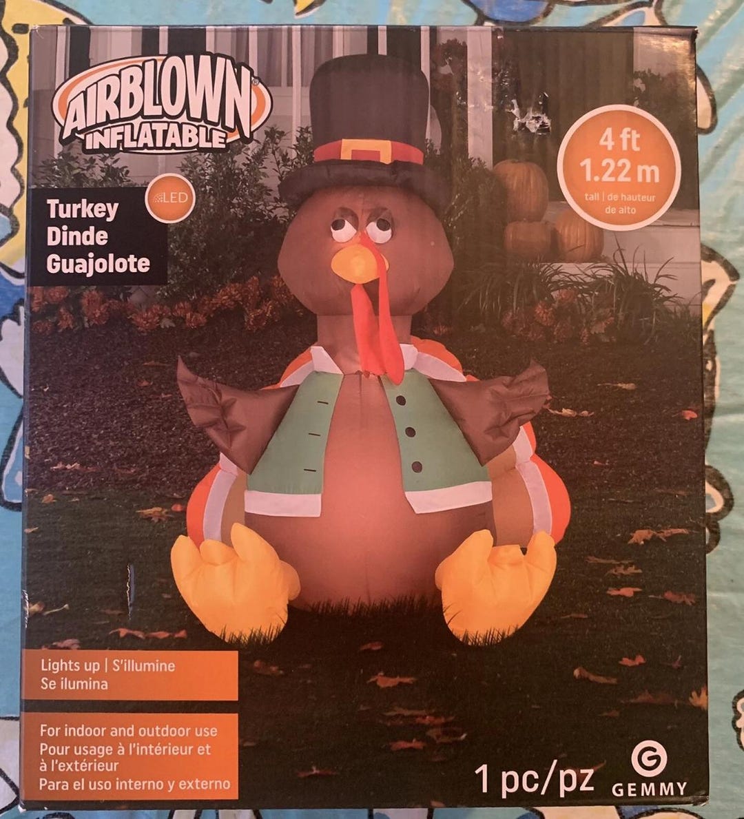 Thanksgiving Inflatable 4ft Light up Turkey by Gemmy Industries - Etsy