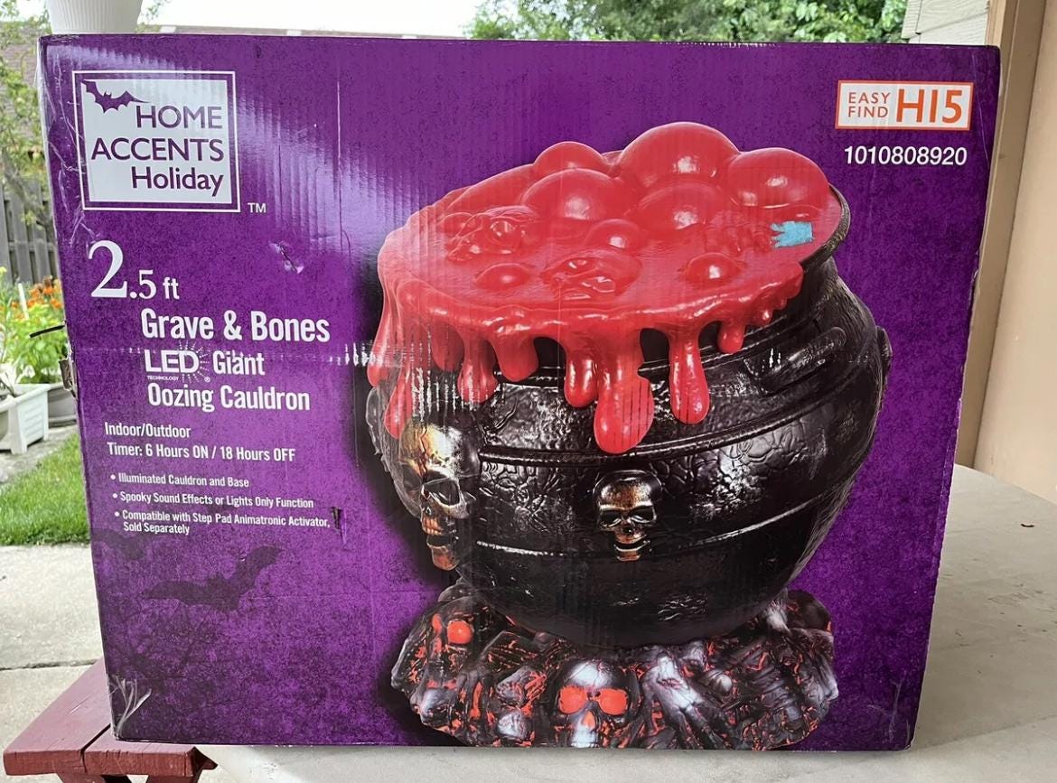 Home Accents 2.5 Ft. Giant LED Oozing Cauldron Halloween Prop With