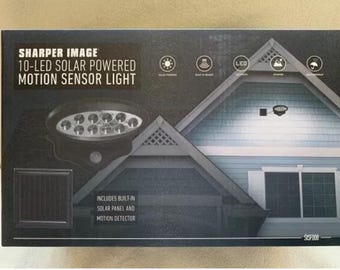 Sharper Image 10-LED Solar Powered Motion Sensor Light Weatherproof Outdoor