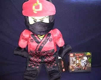 LEGO Ninjago Movie Spinjitzu Training 70606 & Lego Ninjago Plush Kai Ninja 21 IN