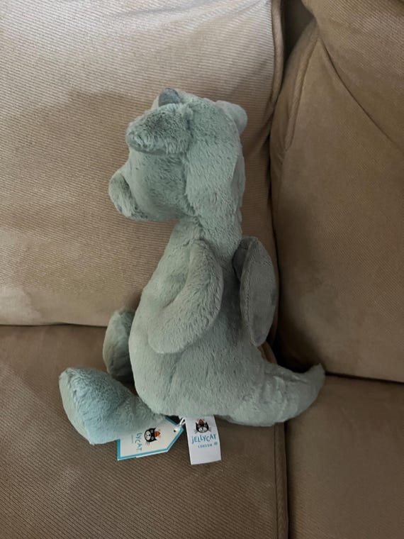 Jellycat Bashful Dragon, Medium 12.2in X 4.7in X 3.5in Authentic