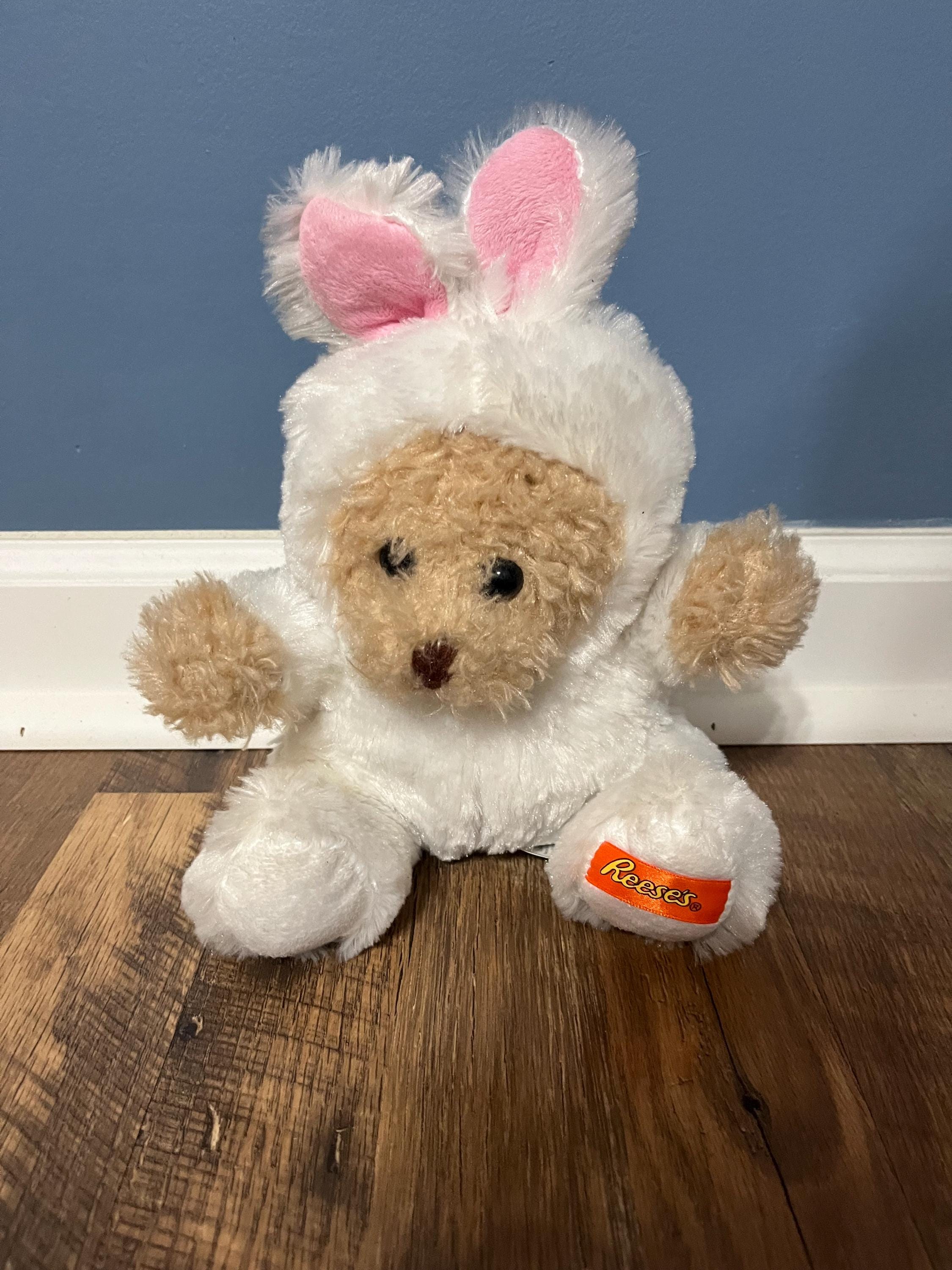 Reece's Rabbit Reese's Plush Bear in Bunny Rabbit Outfit by Galerie 10.5'' Inches - Etsy