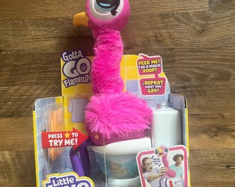 LITTLE LIVE PETS 26222 Gotta Go Flamingo Singing Wiggling and Pooping Plush Toy