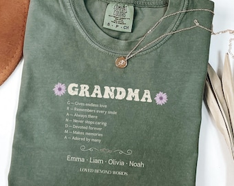 Personalized Grandma Shirt, Floral Grandma Gift, Nana Shirt, Mimi Gift, Grandmother Shirt, New Grandma Gift, Mother's Day Gift Idea