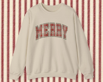 Merry Sweatshirt Christmas Sweatshirt Vintage Christmas Retro Christmas Santa Sweatshirt Gift For Her Holiday Sweater Merry Christmas